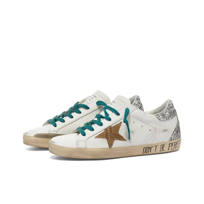 Golden Goose Super Star Stylish Skateboarding Shoes Women's White Silver Vintage Version-2