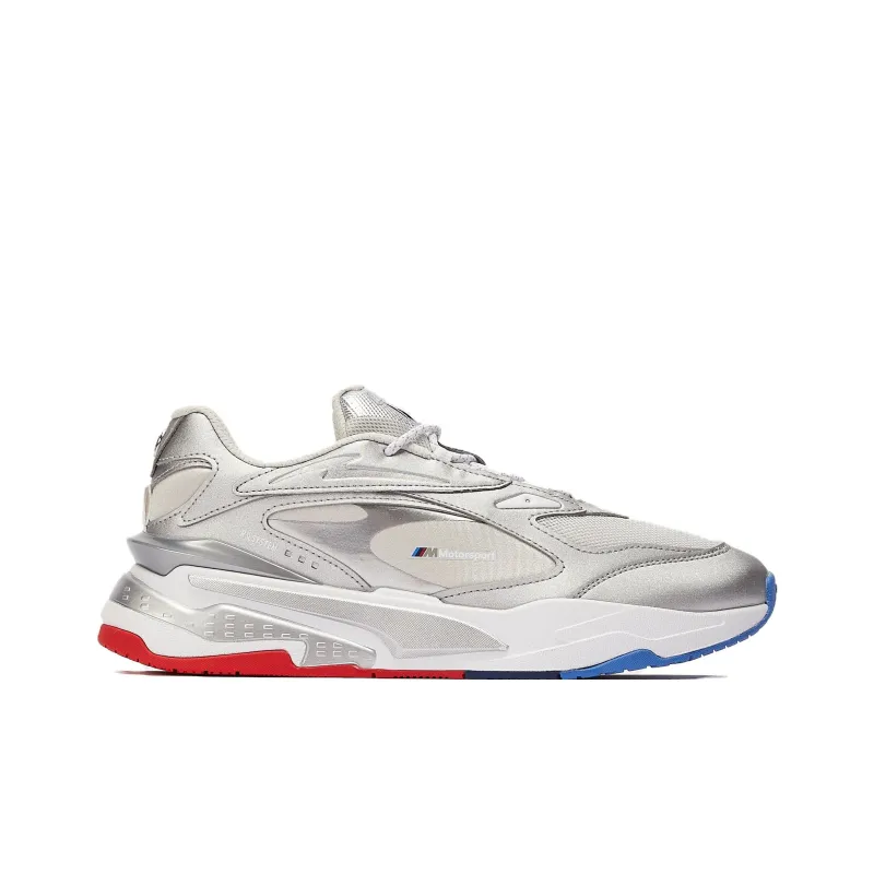 PUMA BMW M Motorsport RS-FAST SNEAKERS Low-Top Casual Shoes Men's Silver White-1