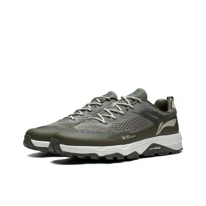 LiNing Gundam Abrasion Resistant Breathable Low Top Running Shoes Men's Green-2