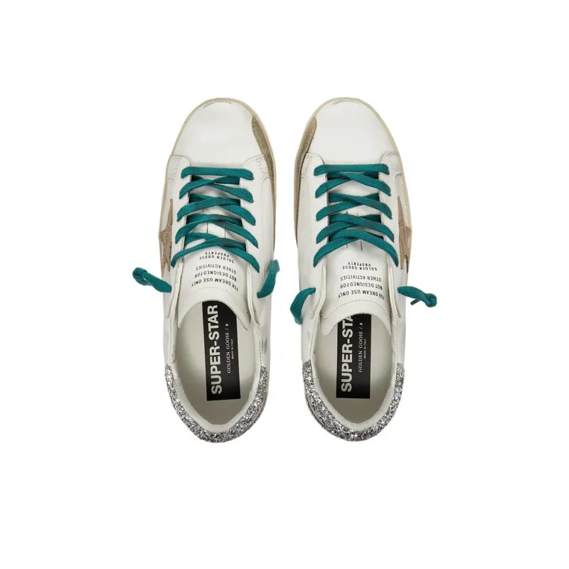 Golden Goose Super Star Stylish Skateboarding Shoes Women's White Silver Vintage Version-3