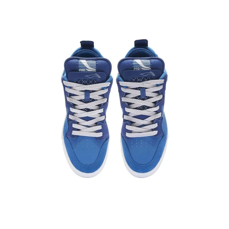 LiNing Wei Wu PRO Slip Resistant Shock Absorbers With Abrasion Resistant Properties Low Top Skateboard Shoes Men's Blue-3