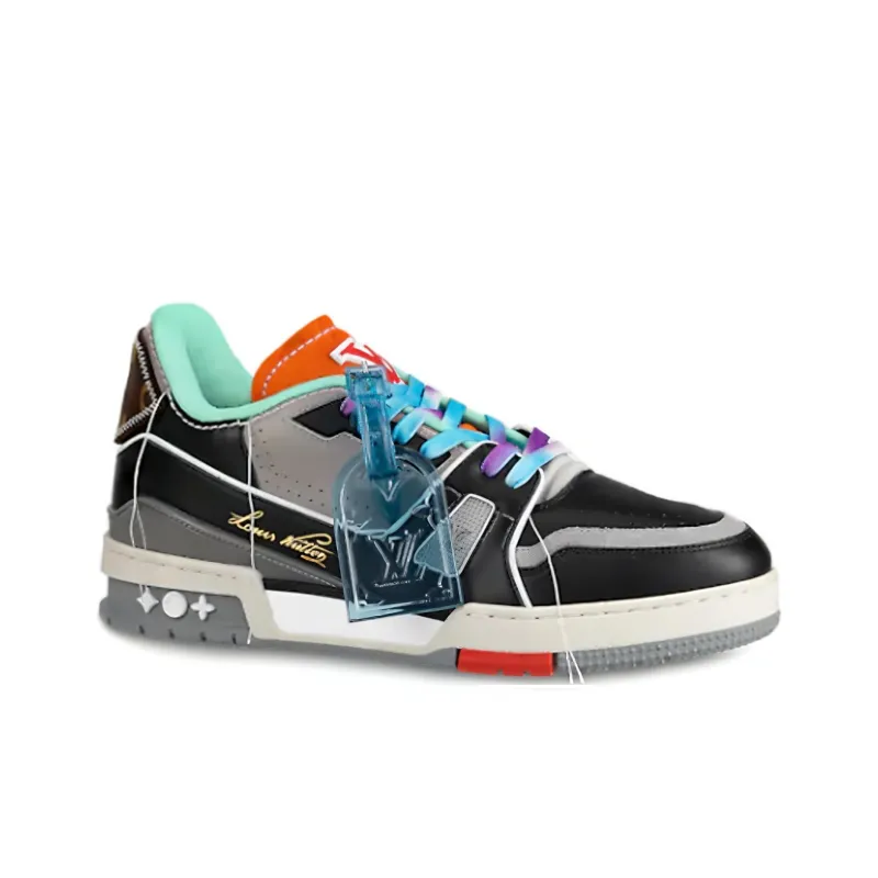 LOUIS VUITTON Lv Trainers 'Teal Multi color'-1