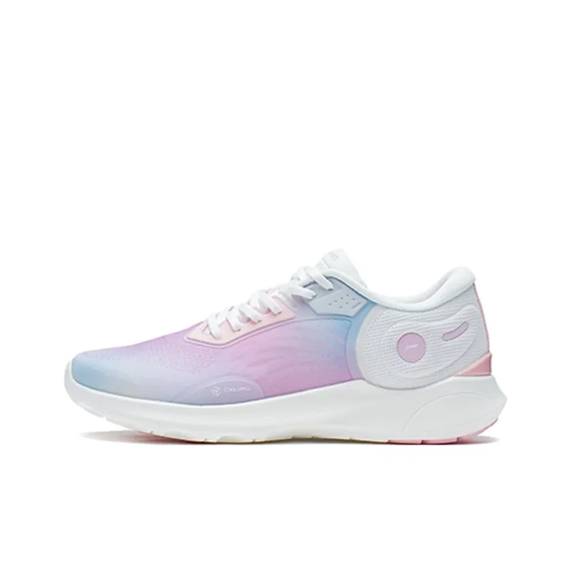 LiNing Qingyi LS Breathable Low Top Sports Casual Shoes Women's White Pink Blue-0