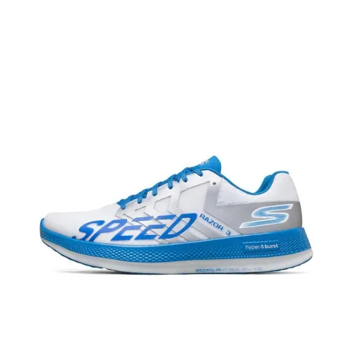 Skechers Go Run Razor 3 Running Shoes Men Low-Top White/Blue