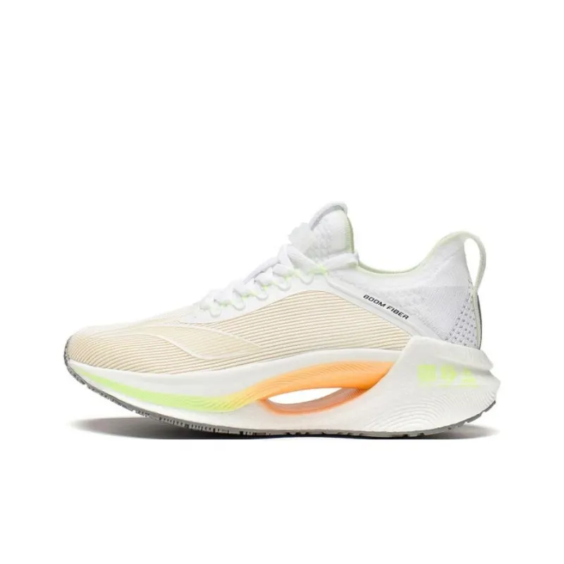 LiNing Jueying Essential Durable Breathable Low Top Running Shoes Women's White Yellow-0