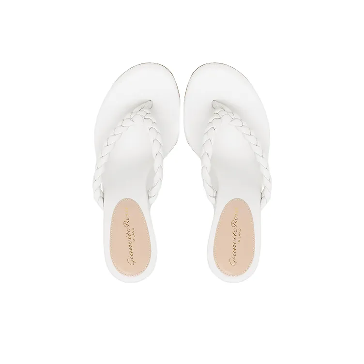 GIANVITO ROSSI Tropea 70mm Braided Thong Mules-3