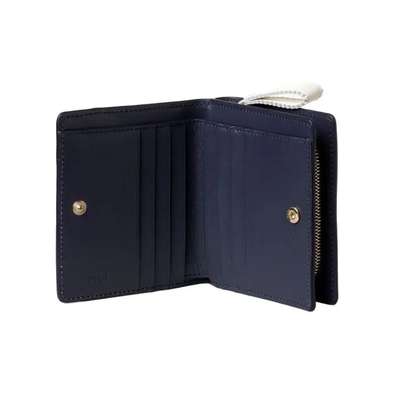 Chloe Calfskin Wallet Women's Marine Blue-2
