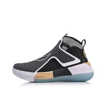 LiNing YuShuai 12 Non slip Lightweight High Top Basketball Shoes Men's Black Gold