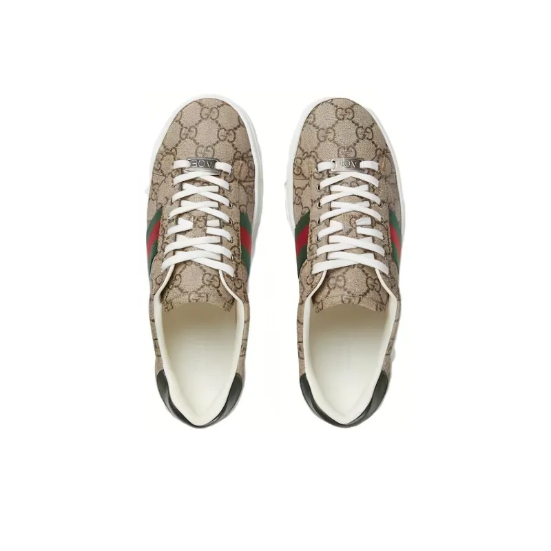 GUCCI Women's Ace 'GG Crystal Canvas Beige' Women's-4