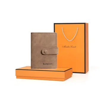 MashaLanti Microfiber Synthetic Leather Coin Purse Bank Card Holder Regular Men's Coffee
