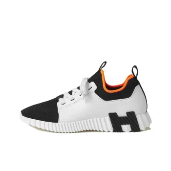 HERMES Depart Abrasion Resistant Low Top Sports Casual Shoes Men's White Black