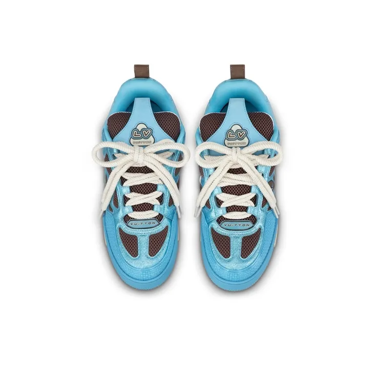LOUIS VUITTON Skate Sneakers 'Blue Brown'-2