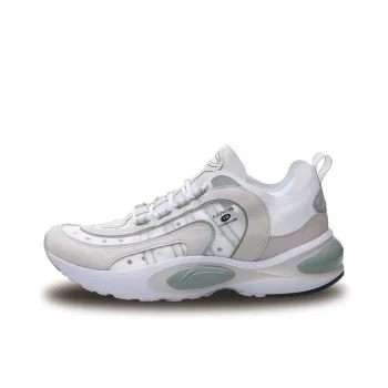 LiNing V8 Anti Slip And Wear Resistant Lightweight Low Top Running Shoes Men's Gray White