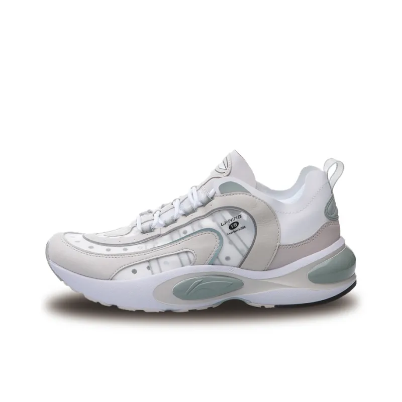 LiNing V8 Anti Slip And Wear Resistant Lightweight Low Top Running Shoes Men's Gray White-0