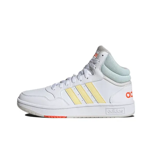 Adidas Neo Hoops 3.0 Skateboard Shoes Men Mid-Top Cloud White/Near Yellow