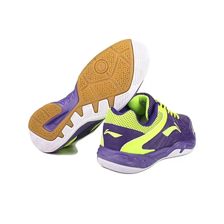 LiNing Lightning Strike Cushioning Anti-Slip And Wear-Resistant Low-Top Badminton Shoes Men's Purple-5