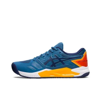 Asics Gel Challenger 13 Abrasion Resistant Breathable Low Top Tennis Shoes Blue Yellow