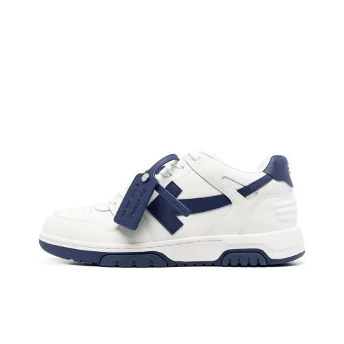 OFF-WHITE Out Of Office OOO Low Tops White Navy Blue