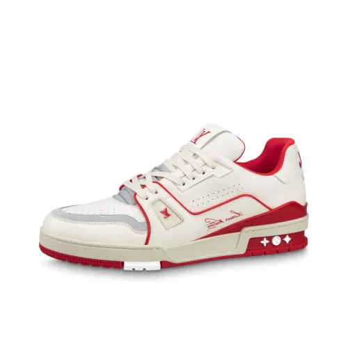 LOUIS VUITTON Trainer #54 Signature White Red