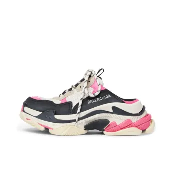 Balenciaga Triple S Mules 'White Pink And Black Double Foam And Mesh' Women's