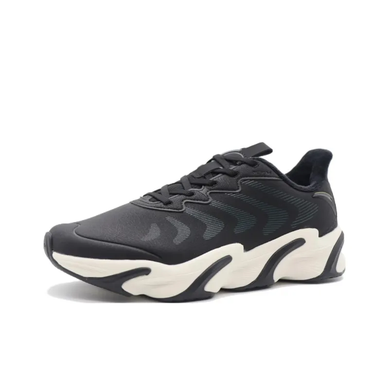 Anta Running Collection Cushioning Anti Slip And Wear Resistant Low Top Running Shoes Black White-2