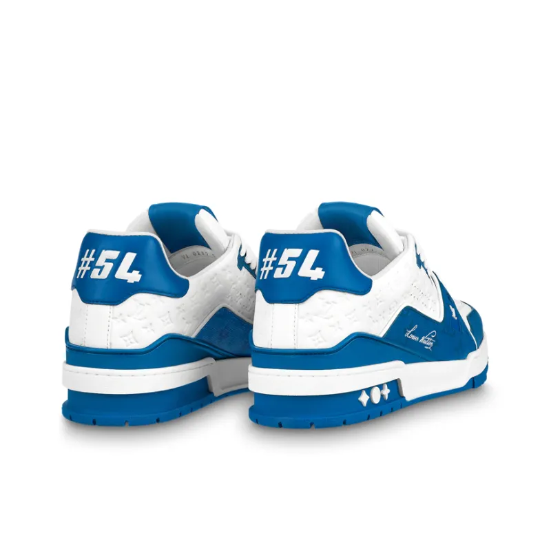 LOUIS VUITTON Lv Trainers 'White Blue'-3