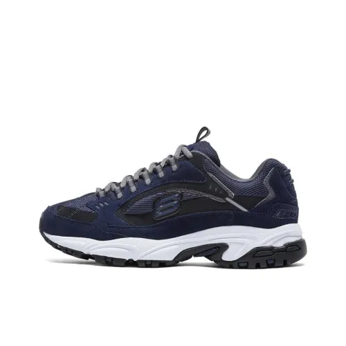 Skechers Stamina Wear-Resistant Slip-Resistant Low-Top Chunky Sneakers Navy