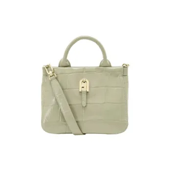 Furla Crocodile Embossed Leather Portable Crossbody Bag Shoulder Bag Mini Women's Green