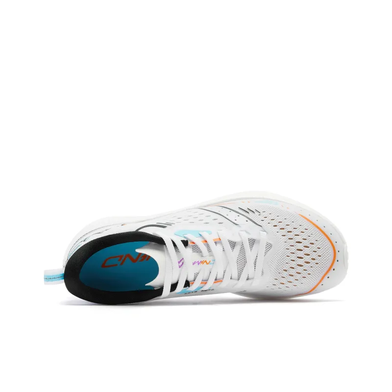 QIAODAN Strong Winds SE Anti-Slip Wear-Resistant Breathable Rebound Low-Top Running Shoes Men's White Blue Orange-1