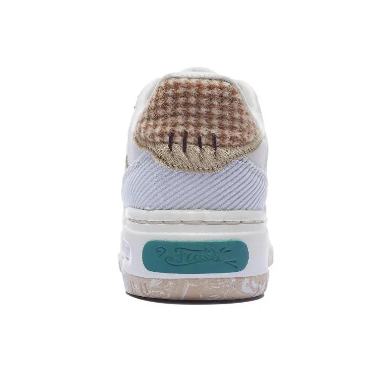 LINING Future C1 Skateboard Shoes Women's Low Top White/Gray/Cyan/Brown-5