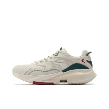361° Type Anti Slip Wear Resistant Low Top Running Shoes Men's White Green