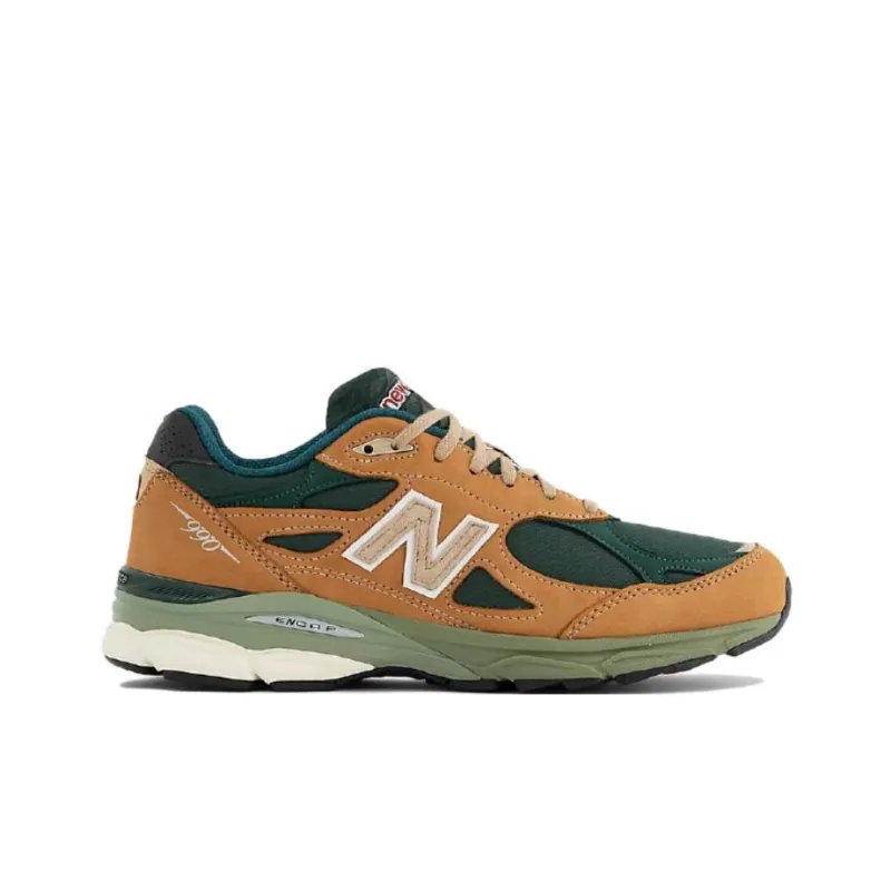 New Balance 990v3 MiUSA Tan Green-1