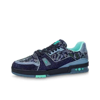 LOUIS VUITTON Lv Trainer Marine Navy Blue Crystal