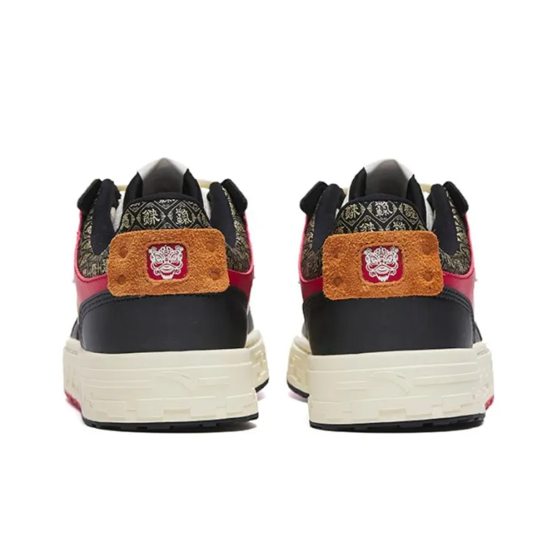 Anta Street Naughty Slip Resistant Cushioning Abrasion Resistant Low Top Skateboard Shoes Black White-2