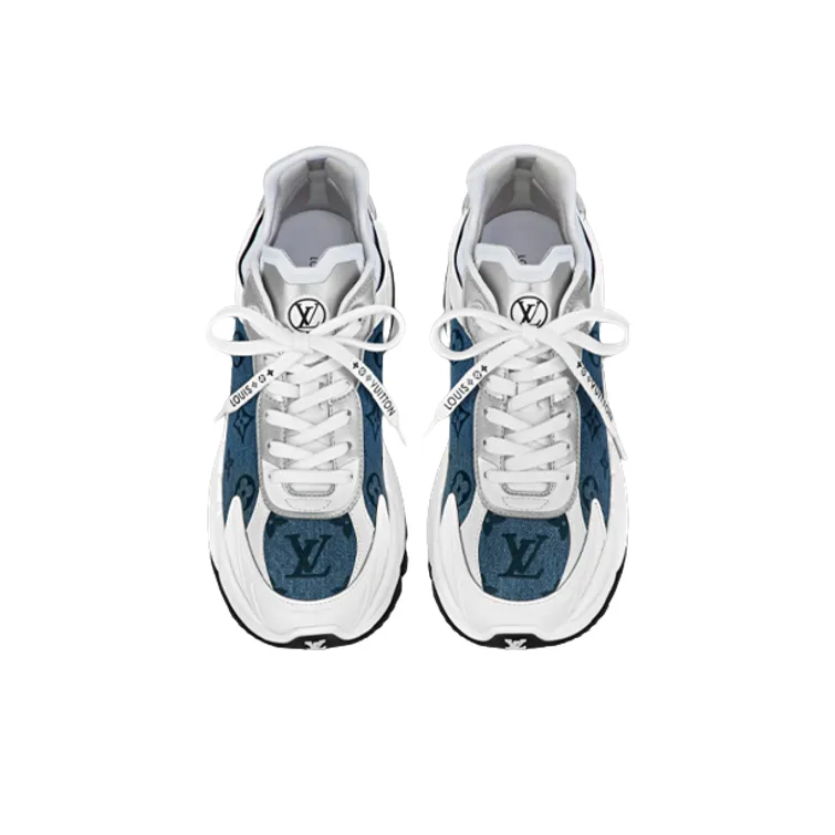 LOUIS VUITTON Run 55 Sneakers 'Denim Monogram Silver' Women's-3