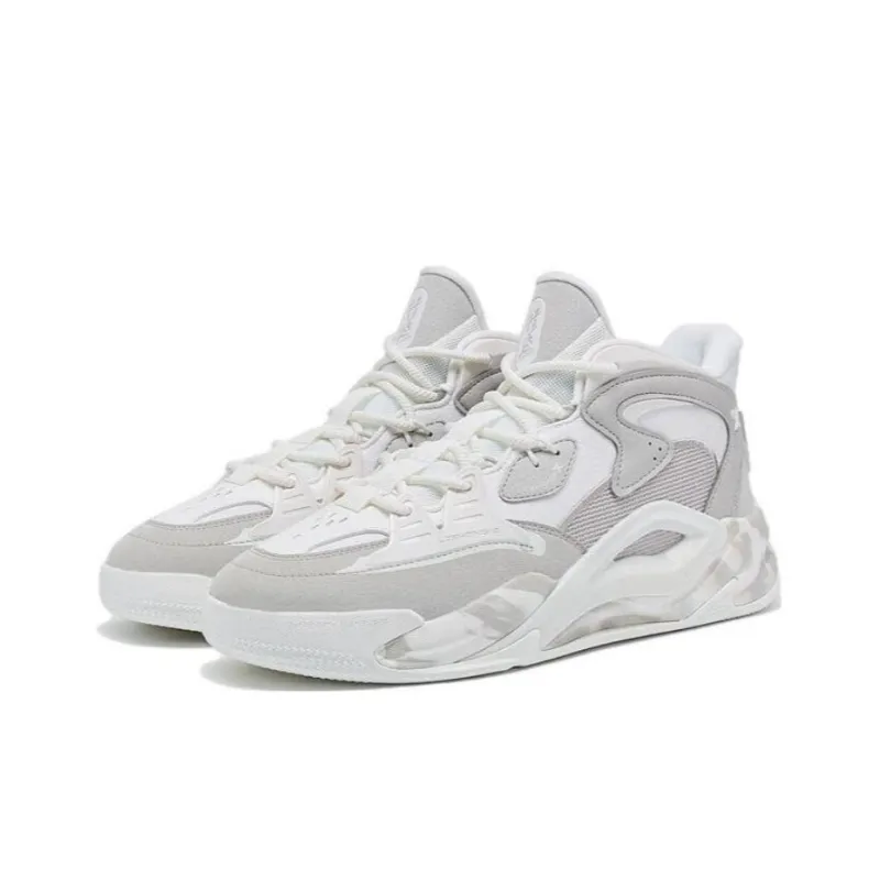 XTEP Anti Slip Wear Resistant Low Top Sports Casual Shoes Gray White-1