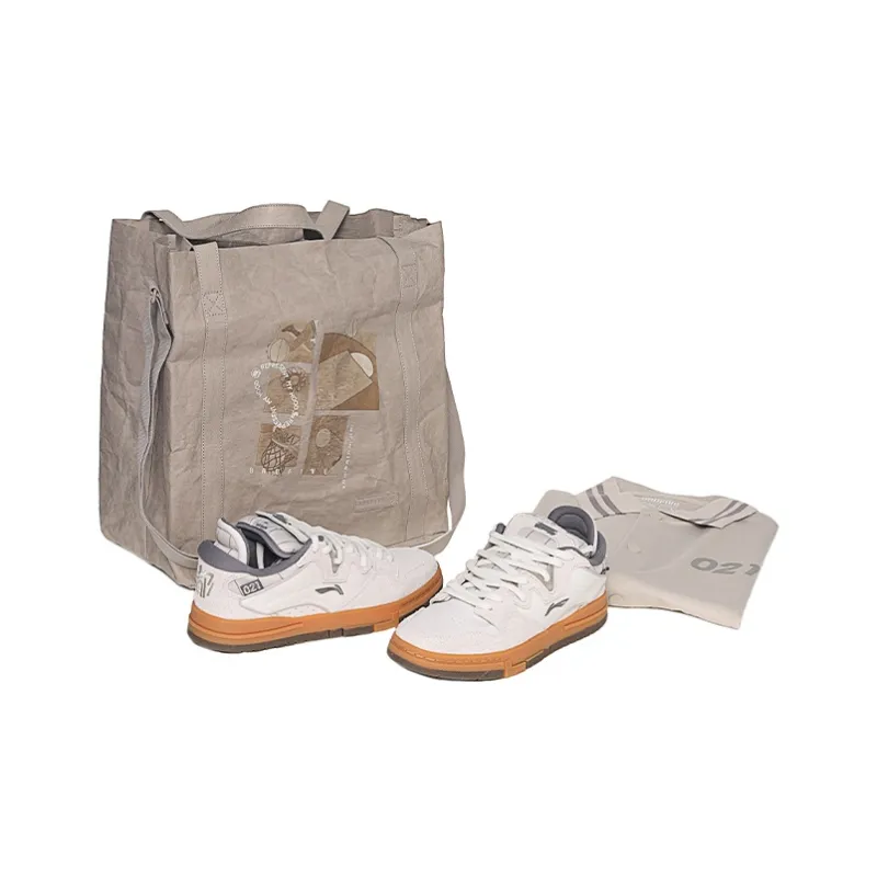 LiNing Wave Pro Low Top Skateboard Shoes Men's Gray White-1