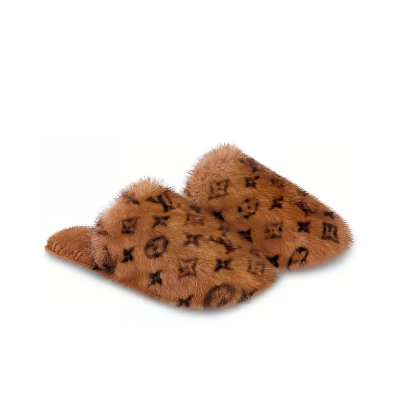 LOUIS VUITTON Suite Closed Toe Slippers Women's Brown-2