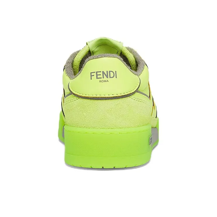 FENDI By Marc Jacobs Match Low Tops Neon Yellow Leather-4
