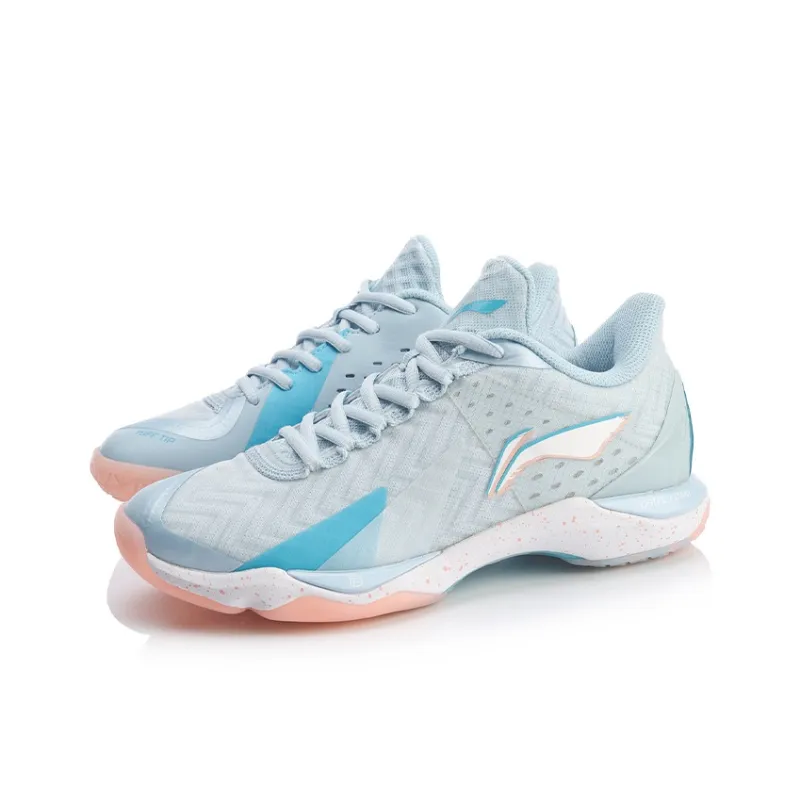 LiNing Raid 3 Cushioning Breathable Abrasion Resistant Slip Resistant Low Top Badminton Shoes Women's Light Blue-2
