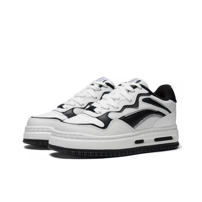 LiNing Future C1 Abrasion Resistant Breathable Low Top Skateboard Shoes Women's White Black-2
