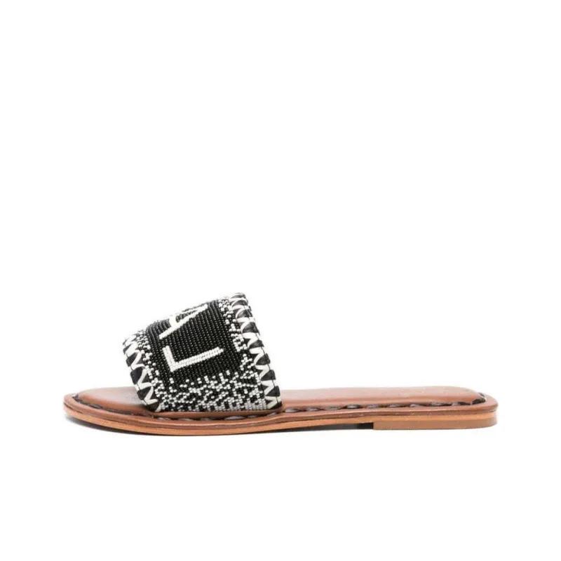 De Siena Slip Resistant Abrasion Resistant Slide Slippers Women's Black-0