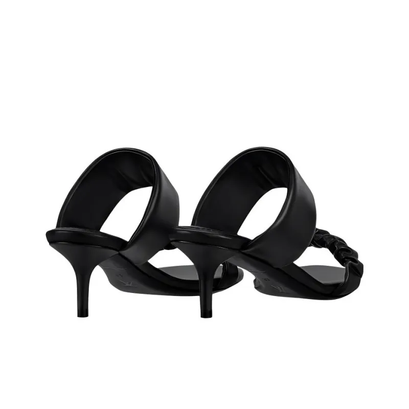 LOUIS VUITTON Drapy Mule Odor Resistant Slide Slippers Women's Black-3