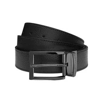 EMPORIO ARMANI Reversible Logo Engraved Buckle Belt