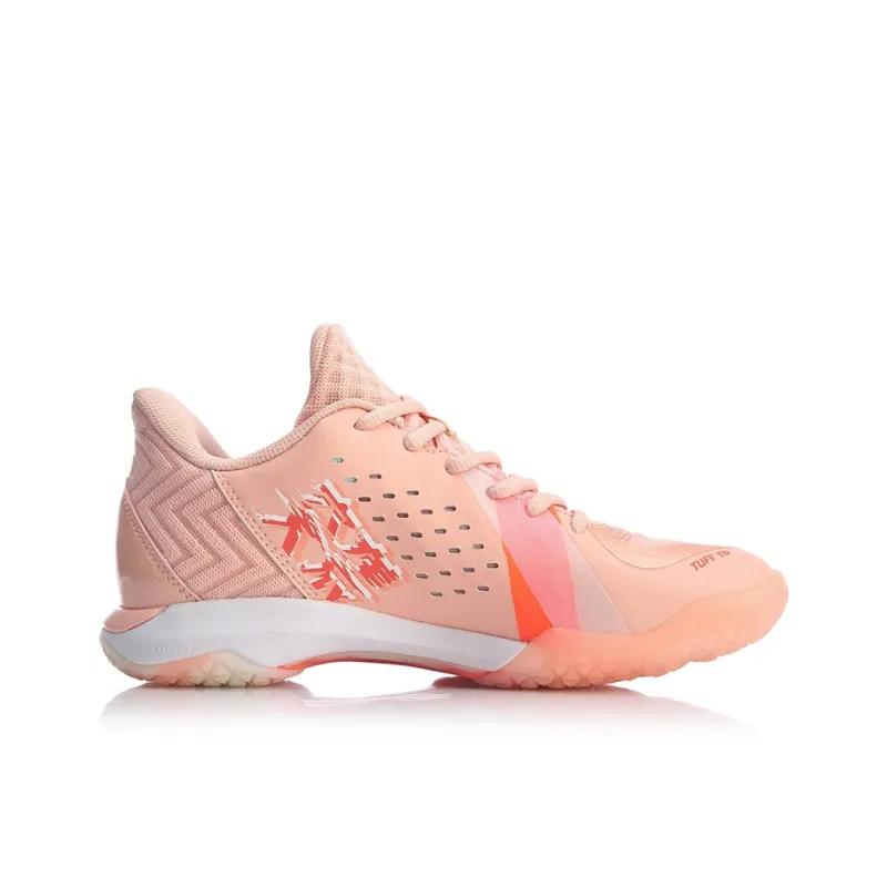 LiNing Raid 3 Cushioned Slip-Resistant Breathable Low-Top Badminton Shoes Women's Orange Pink-1