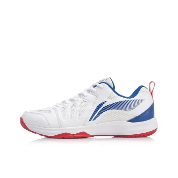 LiNing Ace Cushioned Slip Resistant Abrasion Resistant Low Top Badminton Shoes Men's White Blue