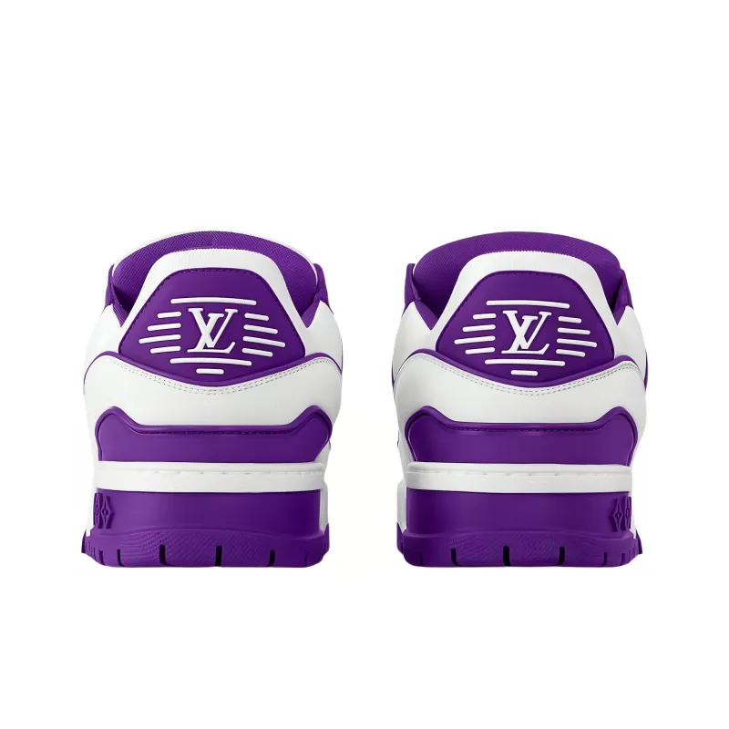 LOUIS VUITTON Trainer Maxi Little Chubby Ding Low Top Skateboard Shoes Unisex White Purple-4