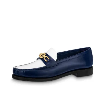 LOUIS VUITTON Chess Flat Loafer Shoes 'Blue' Women's