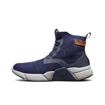 Skechers MARK NASONBlock Cushioning Anti-Slip And Wear-Resistant High-Top Sports Casual Shoes Navy