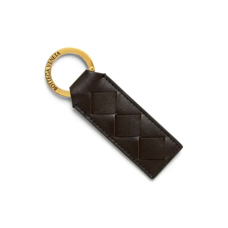 Bottega Veneta Calfskin Metal Keychains Women's Brown-2